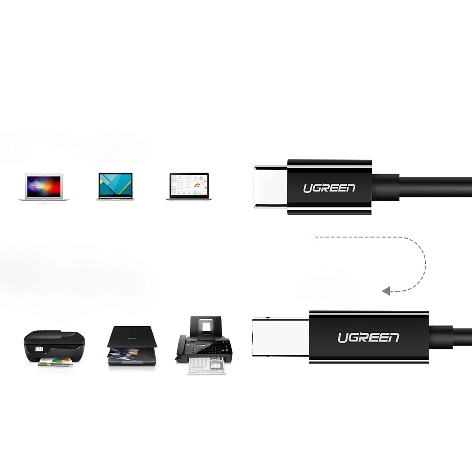 Ugreen US241 USB-C 2.0 - USB-B cable 1 m - blackeng