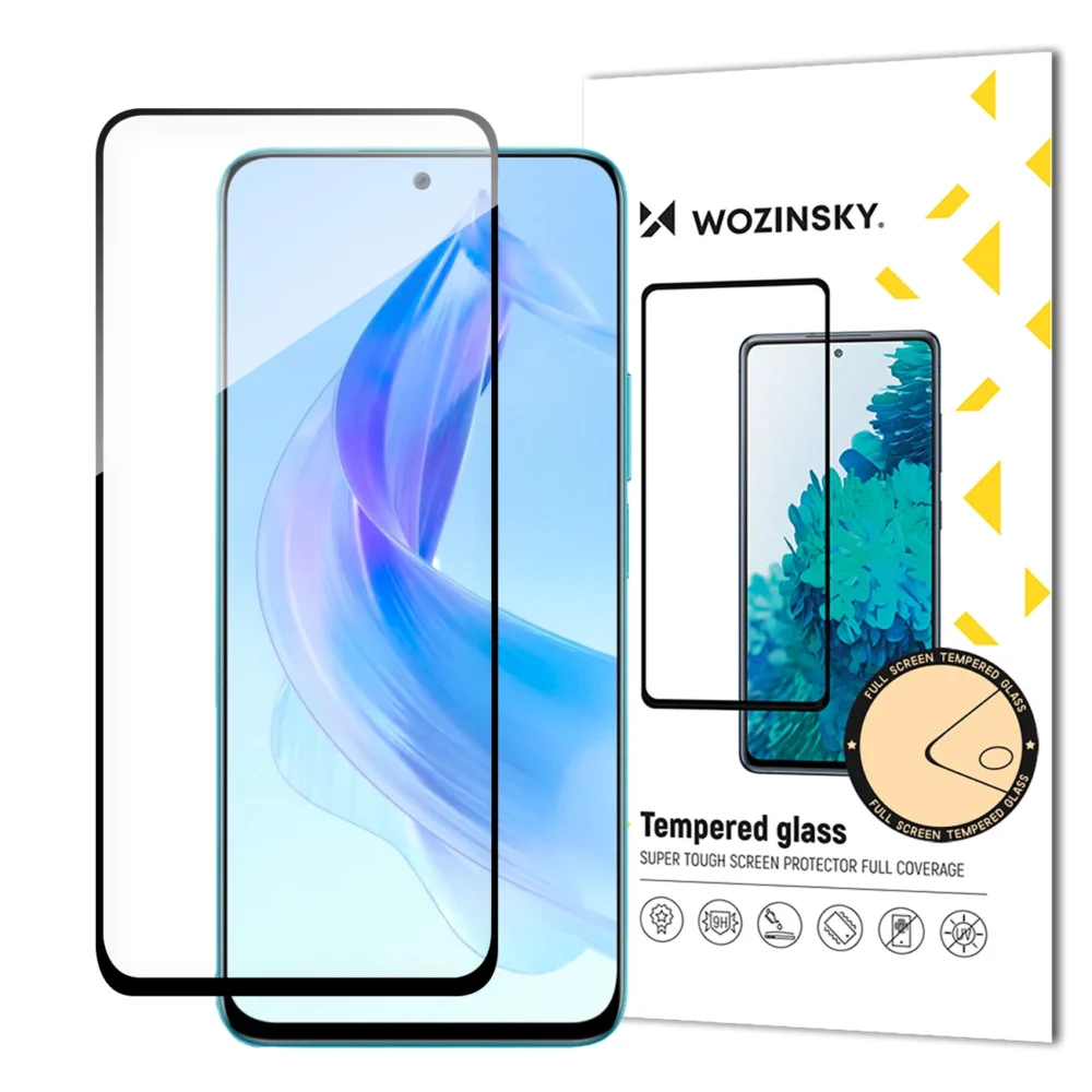 Durable Wozinsky Full Glue tempered glass for Honor 90 Lite/X50i, full screen with frame - blackeng