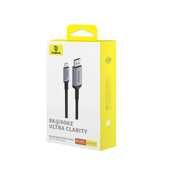 Baseus High Definition Series USB-C to DisplayPort 1.4 8K 60Hz Unidirectional Cable 1.5m - Blackeng