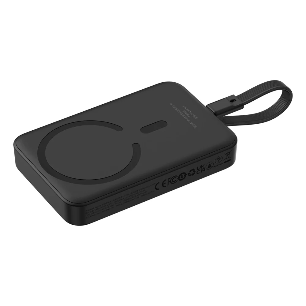 Baseus Magnetic Mini MagSafe 10000mAh 30W powerbank with built-in USB-C cable - black + Baseus Simple Series USB-C - USB-C 60W 0.3m cableeng