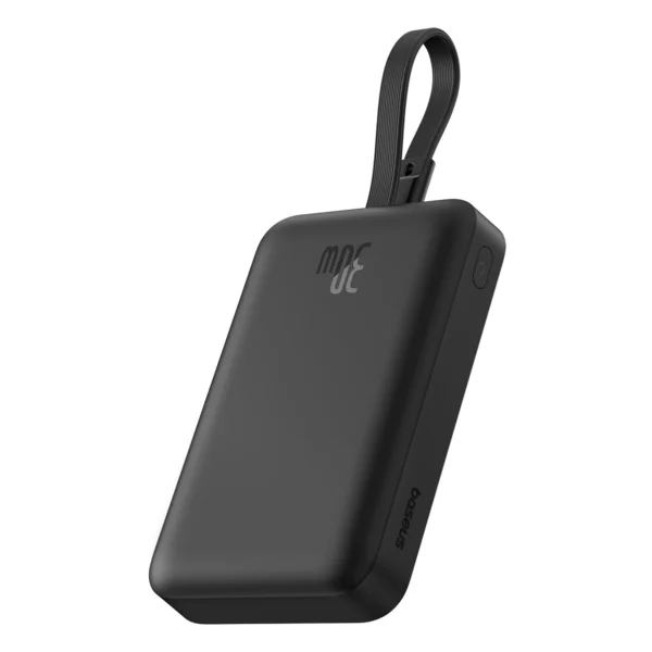Baseus Magnetic Mini MagSafe 10000mAh 30W powerbank with built-in USB-C cable - black + Baseus Simple Series USB-C - USB-C 60W 0.3m cableeng