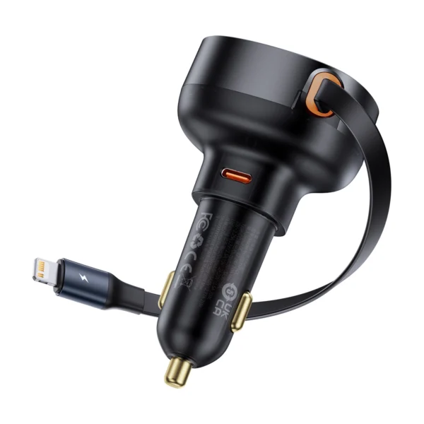 Baseus Enjoyment Pro USB-C (female) / Lightning (male) 60W car charger - blackeng