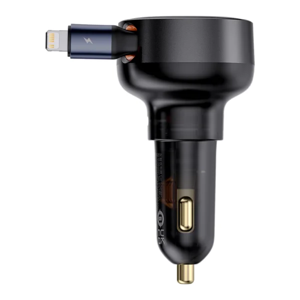 Baseus Enjoyment Pro USB-C (female) / Lightning (male) 60W car charger - blackeng