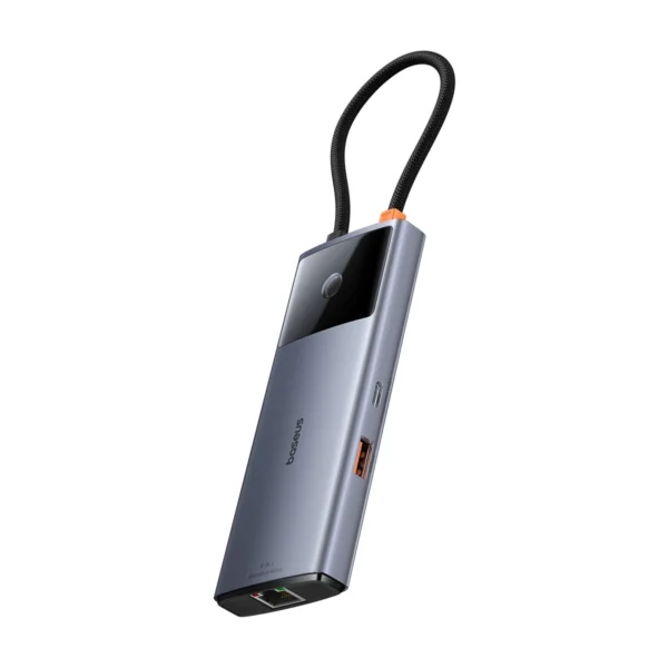 USB HUB 6in1 Baseus Metal Gleam Series II USB-A/USB-C/USB-C PD/HDMI/RJ45 - blackeng