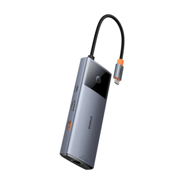 USB HUB 6in1 Baseus Metal Gleam Series II USB-A/USB-C/USB-C PD/HDMI/RJ45 - blackeng