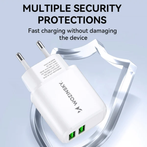 Wozinsky CUWCW 2.4A 2 x USB-A wall charger - whiteeng