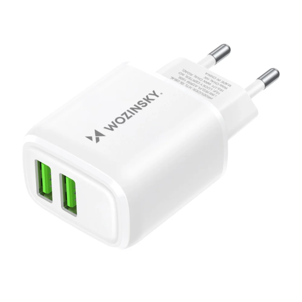 Wozinsky CUWCW 2.4A 2 x USB-A wall charger - whiteeng
