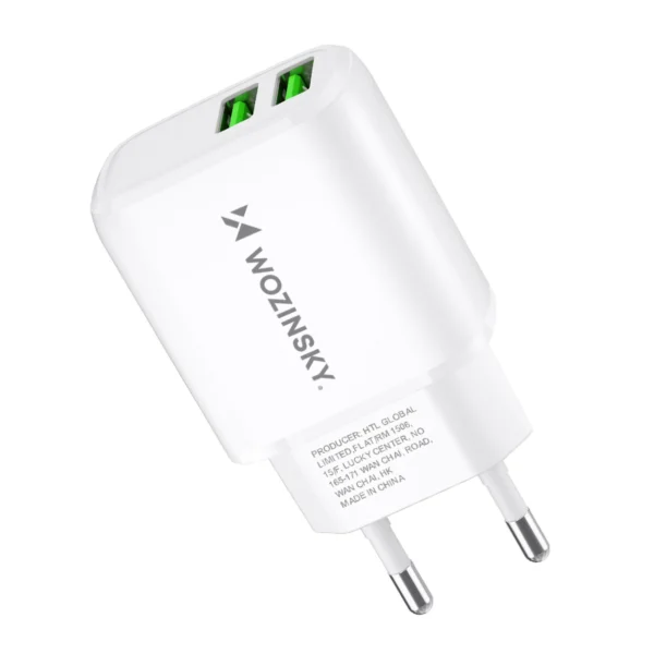 Wozinsky CUWCW 2.4A 2 x USB-A wall charger - whiteeng