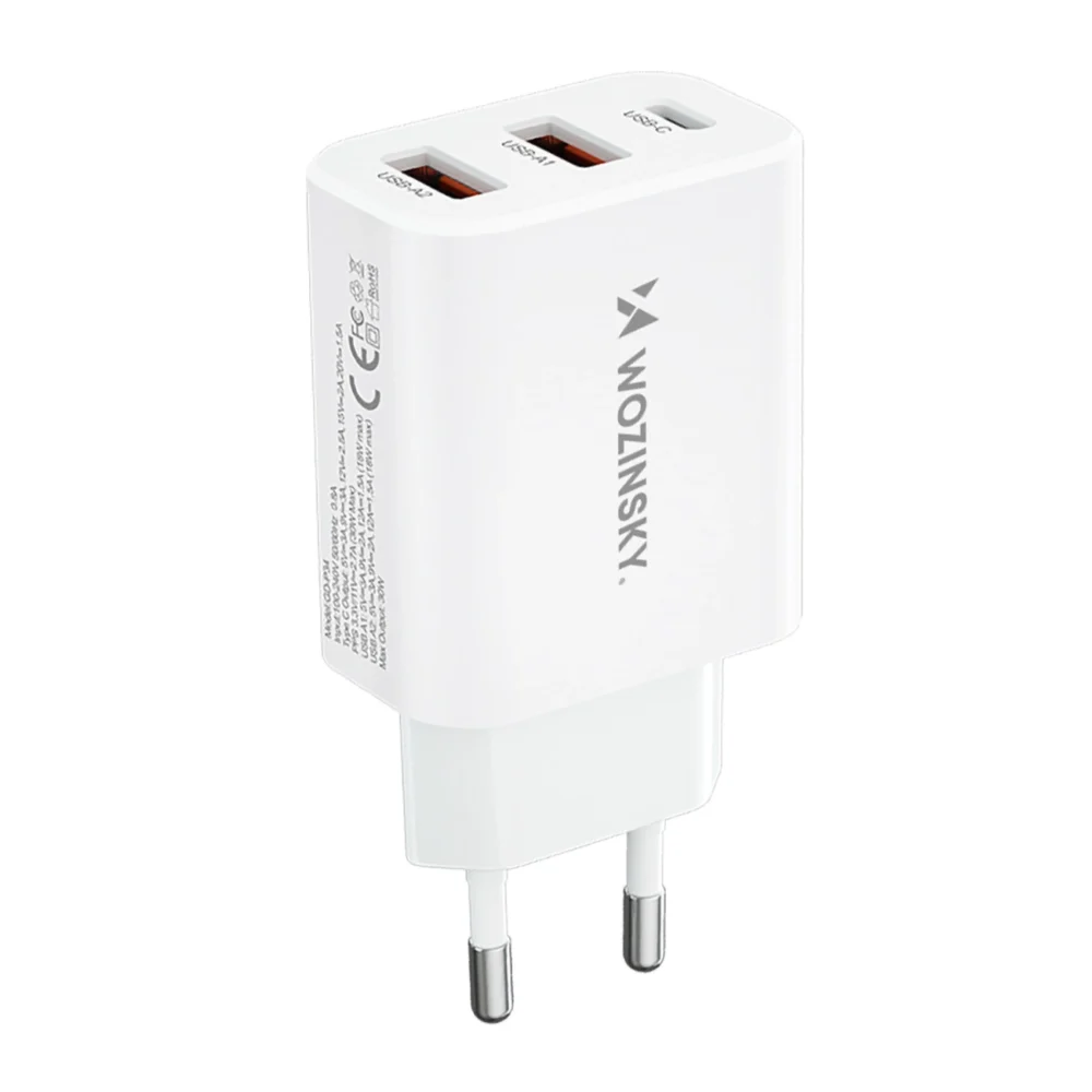 Wozinsky CWCUCW 30W USB-C / 2 x USB-A wall charger - whiteeng