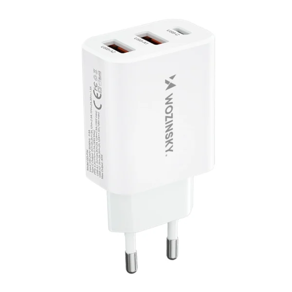 Wozinsky CWCUCW 30W USB-C / 2 x USB-A wall charger - whiteeng