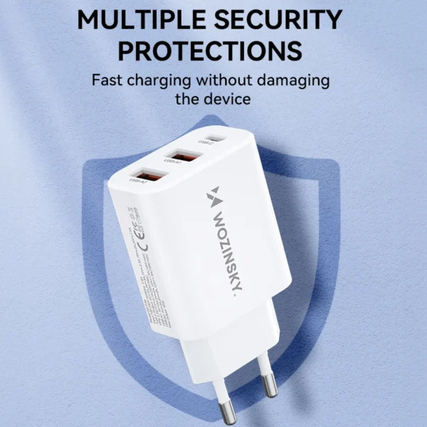Wozinsky CWCUCW 30W USB-C / 2 x USB-A wall charger - whiteeng