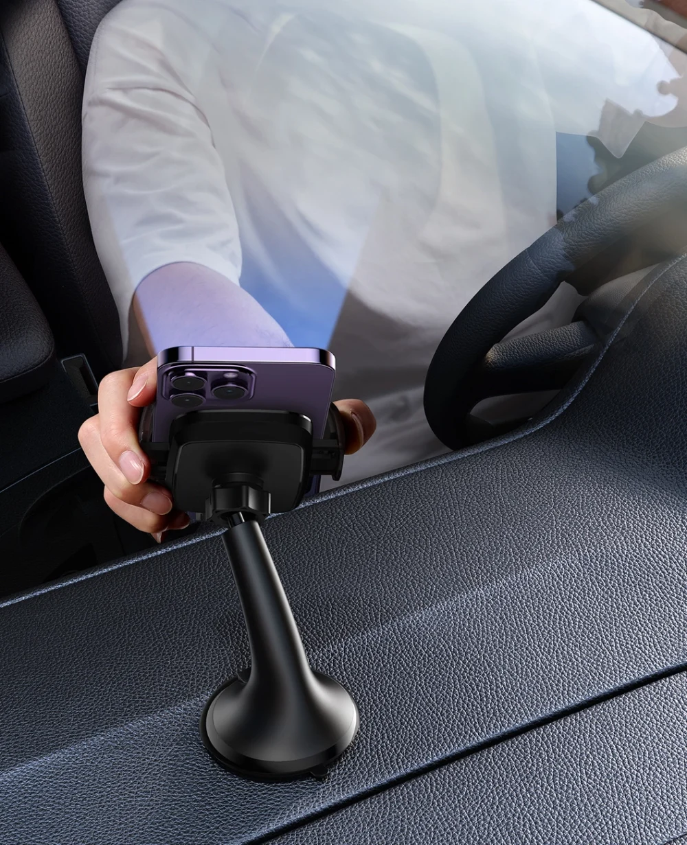 Joyroom JR-ZS259 mechanical car holder universal for phone on cockpit / window - blackeng