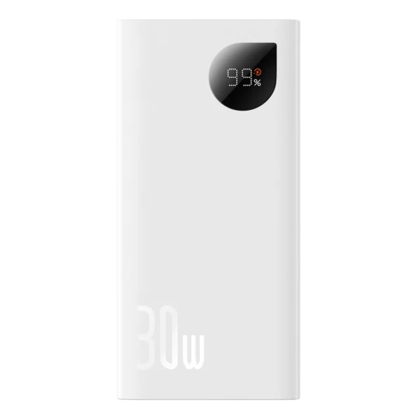 Baseus Adaman2 power bank with digital display 2x USB-A / 1x USB-C 10000mAh 30W - whiteeng