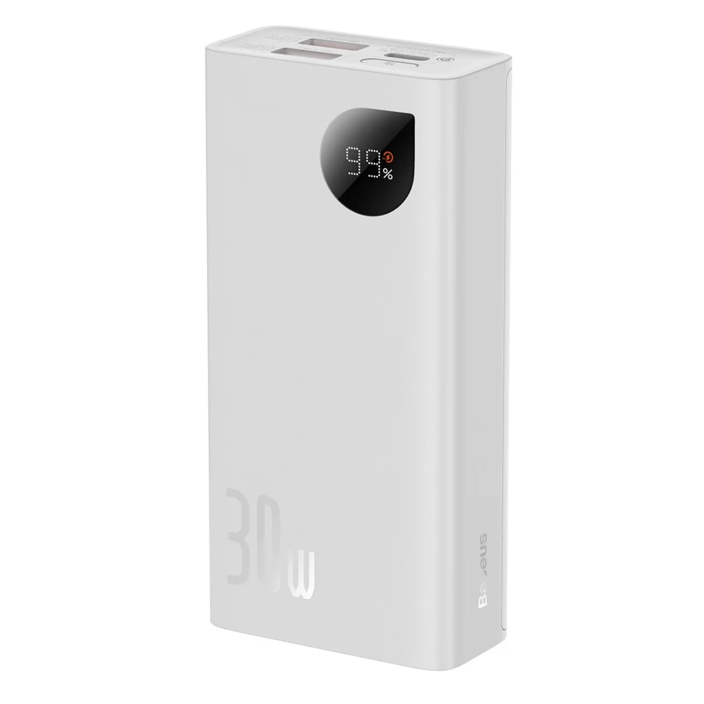 Baseus Adaman2 power bank with digital display 2x USB-A / 1x USB-C 10000mAh 30W - whiteeng
