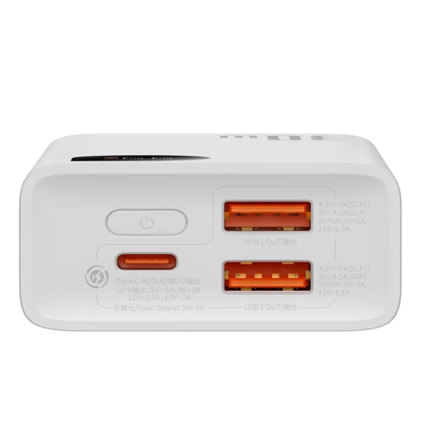 Baseus Adaman2 power bank with digital display 2x USB-A / 1x USB-C 10000mAh 30W - whiteeng