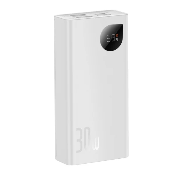Baseus Adaman2 power bank with digital display 2x USB-A / 1x USB-C 10000mAh 30W - whiteeng