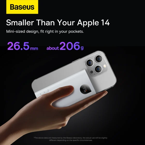 Baseus Adaman2 power bank with digital display 2x USB-A / 1x USB-C 10000mAh 30W - whiteeng
