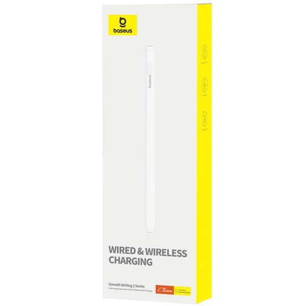 Baseus Smooth Writing 2 Overseas Edition stylus with active tip for iPad with replaceable tip - whiteeng