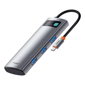 HUB 7in1 Baseus Metal Gleam Series USB-C to USB-C PD / 3x USB-A / HDMI / SD TF - grayeng