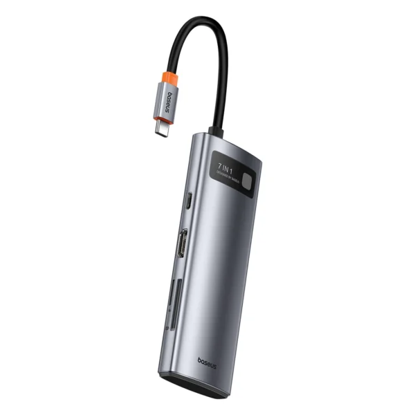 HUB 7in1 Baseus Metal Gleam Series USB-C to USB-C PD / 3x USB-A / HDMI / SD TF - grayeng