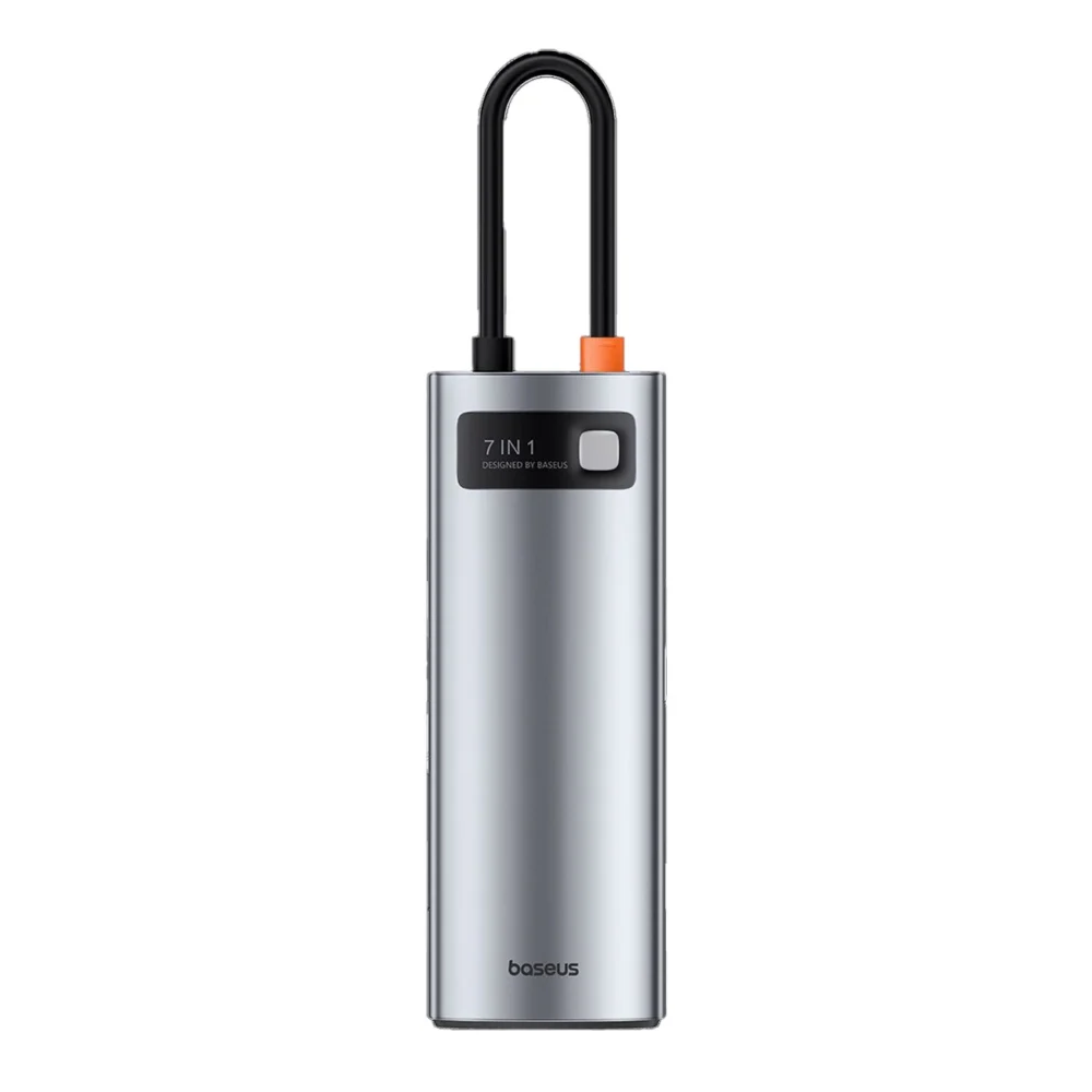 HUB 7in1 Baseus Metal Gleam Series USB-C to USB-C PD / 3x USB-A / HDMI / SD TF - grayeng