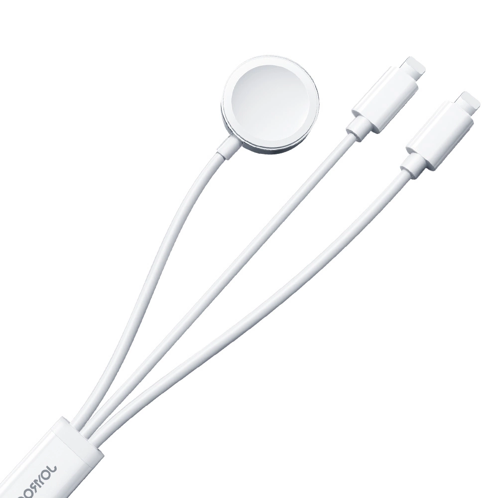 Joyroom S-IW007 3-in-1 cable USB-A magnetic charger - Lightning 1.2m - whiteeng