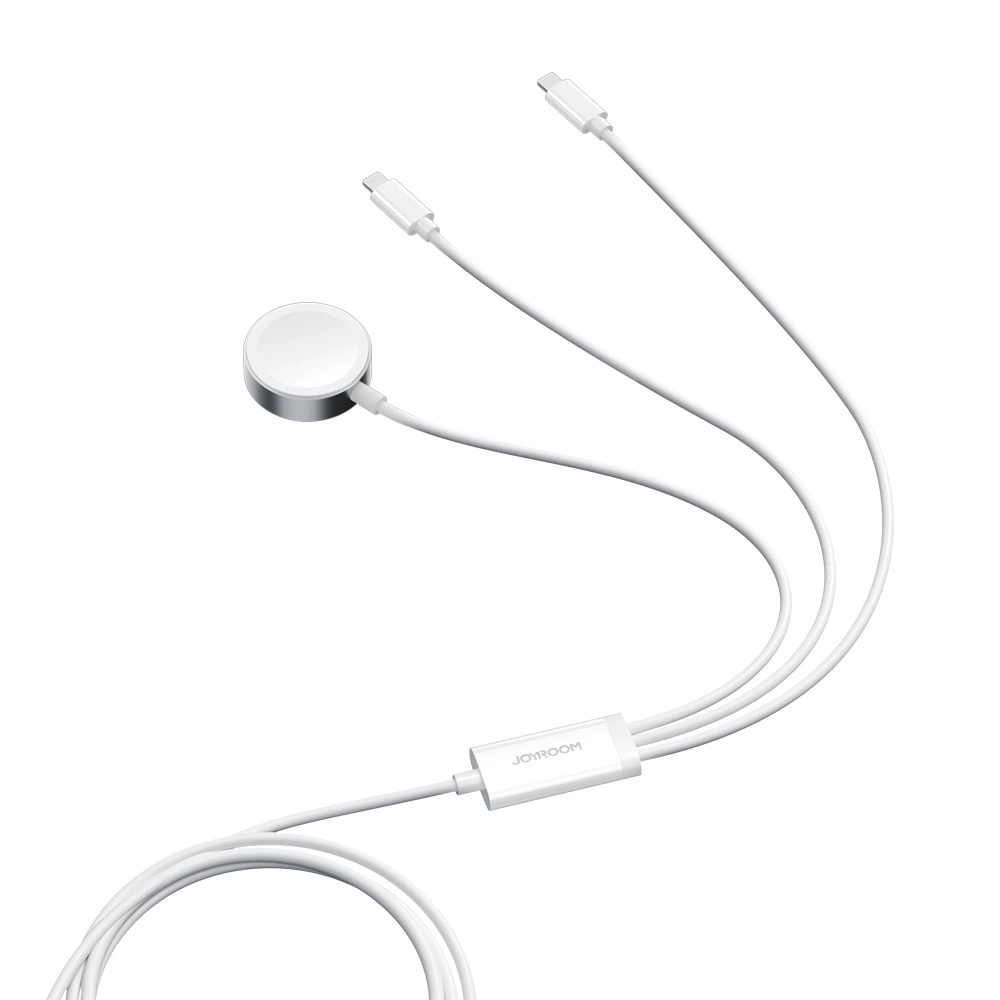 Joyroom S-IW007 3-in-1 cable USB-A magnetic charger - Lightning 1.2m - whiteeng