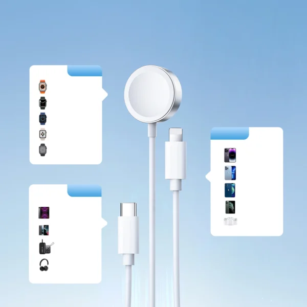 Joyroom S-IW008 3-in-1 cable magnetic charger USB-A - Lightning/USB-C 1.2m - whiteeng