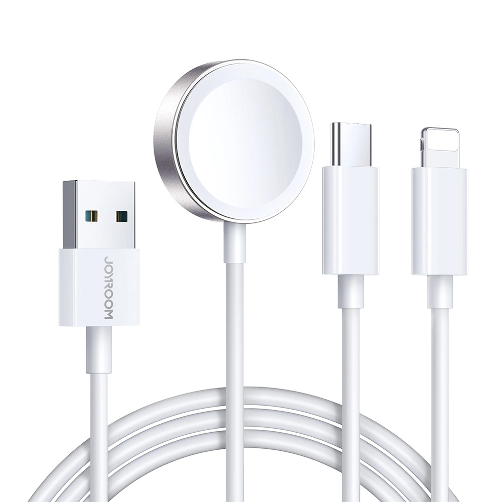 Joyroom S-IW008 3-in-1 cable magnetic charger USB-A - Lightning/USB-C 1.2m - whiteeng