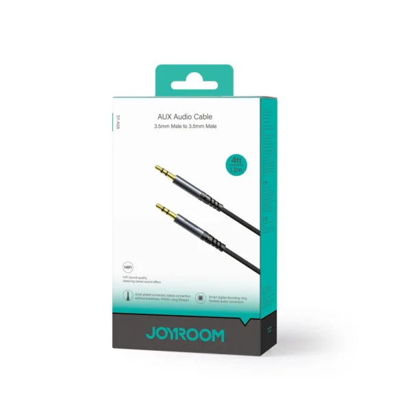 Joyroom stereo audio cable AUX 3.5 mm mini jack 1.2m black (SY-A08)eng