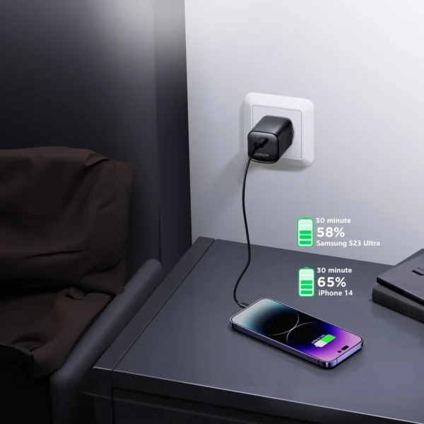 Joyroom JR-TCF07EU Speed ​​Series 30W USB-C PD/QC/AFC/FCP wall charger - blackeng