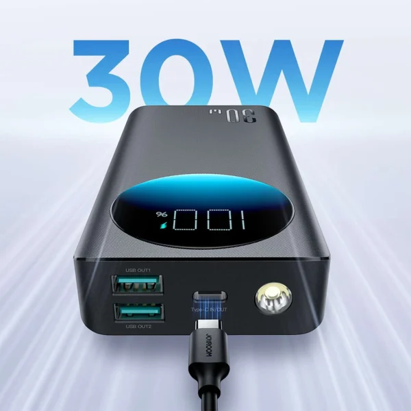 Joyroom JR-PBF03 30W 30000mAh powerbank + USB-A - USB-C cable 0.25m - blackeng