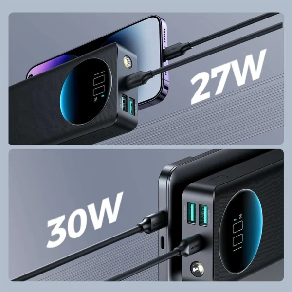 Joyroom JR-PBF03 30W 30000mAh powerbank + USB-A - USB-C cable 0.25m - blackeng