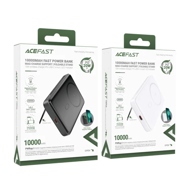 Acefast M6 PD 20W 10000mAh Inductive Powerbank + Cable - Blackeng