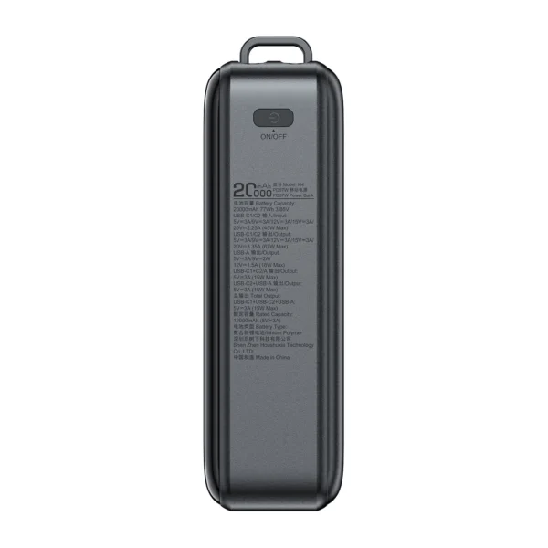 Acefast M4 PD 67W 20000mAh Powerbank with built-in cable - blackeng