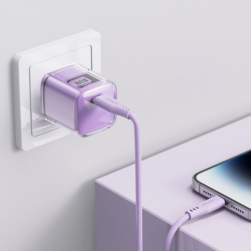 Acefast A53 PD 30W GaN USB-C charger with display - purpleeng