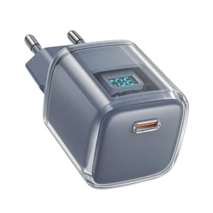 Acefast A53 PD 30W GaN USB-C charger with display - grayeng