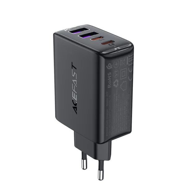 Acefast A61 PD 45W GaN charger 2 x USB-C + 2 x USB-A with 4 ports - blackeng