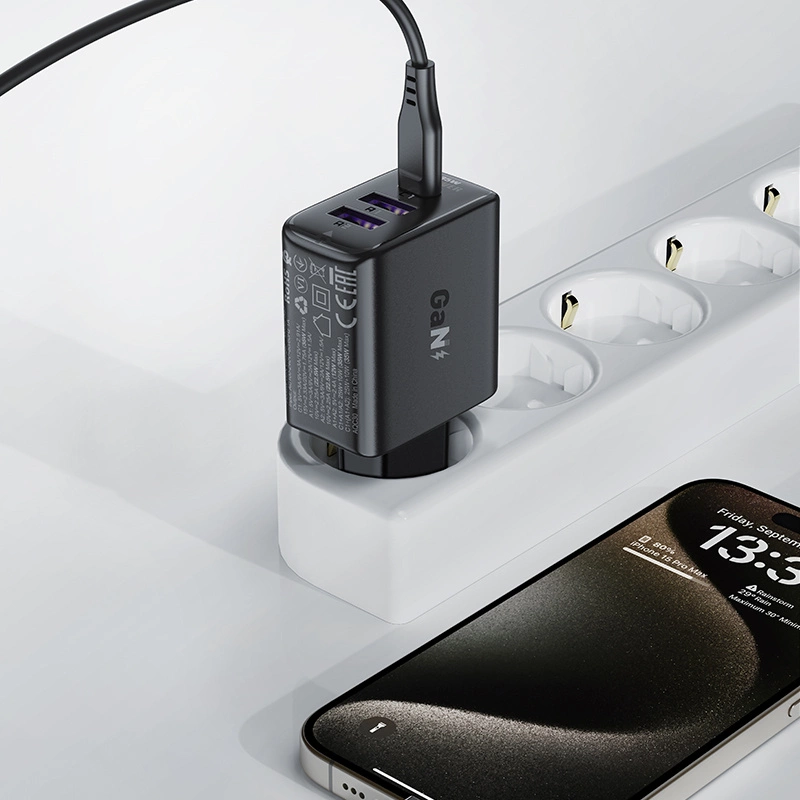 Acefast A57 PD 35W GaN charger 2 x USB-A + USB-C with 3 ports - blackeng