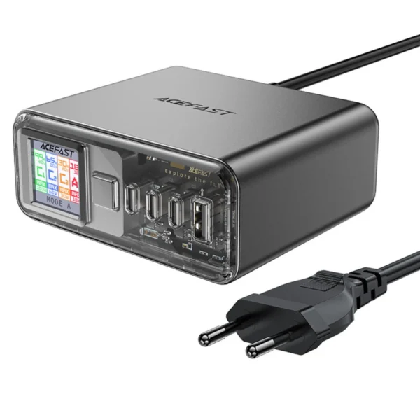 Acefast Z4 PD 218W GaN 3 x USB-C + USB-A Multifunction Adapter with 4 Ports - Grayeng