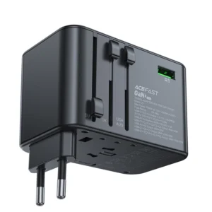 Acefast Z1 GaN 75W PD travel charger adapter 3x USB-C 2x USB-A - blackeng