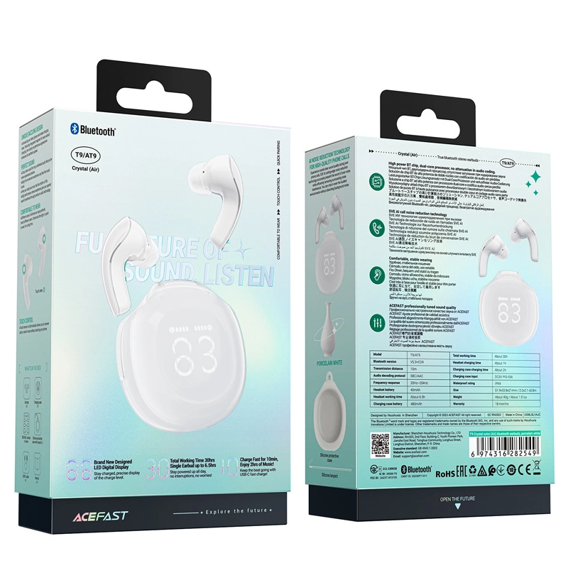 Acefast T9 Bluetooth 5.3 in-ear wireless headphones - whiteeng