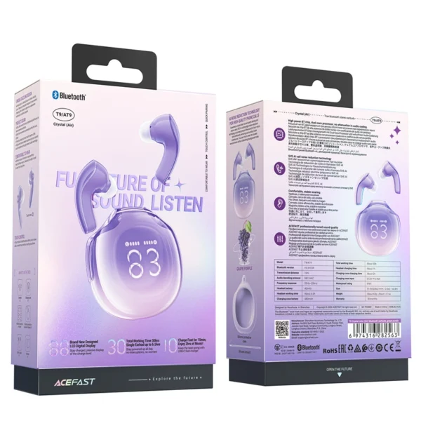 Acefast T9 Bluetooth 5.3 in-ear wireless headphones - purpleeng