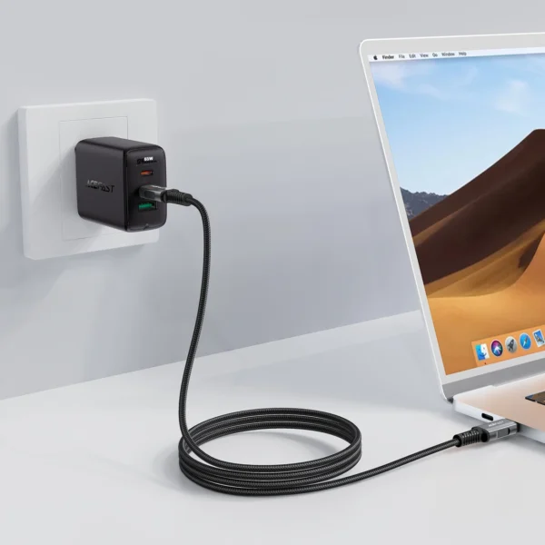 Acefast C1-09 USB-C / USB-C USB4 PD3.1 cable 5A 1m - gray-blackeng