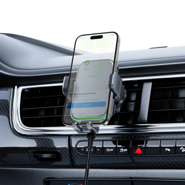 Acefast D17 car holder with inductive charger - blackeng