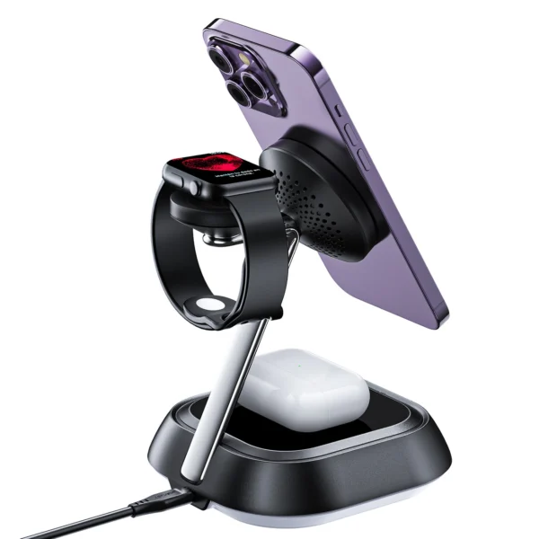 3in1 Acefast E16 15W inductive charging station for phone / headphones / watch - blackeng