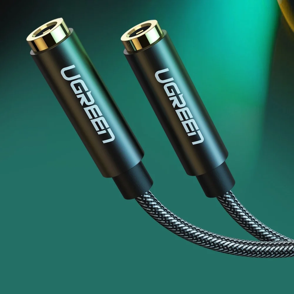 Ugreen AV123 headphone cable 3.5 mm minijack (male) - 2x 3.5 mm minijack (female) - blackeng