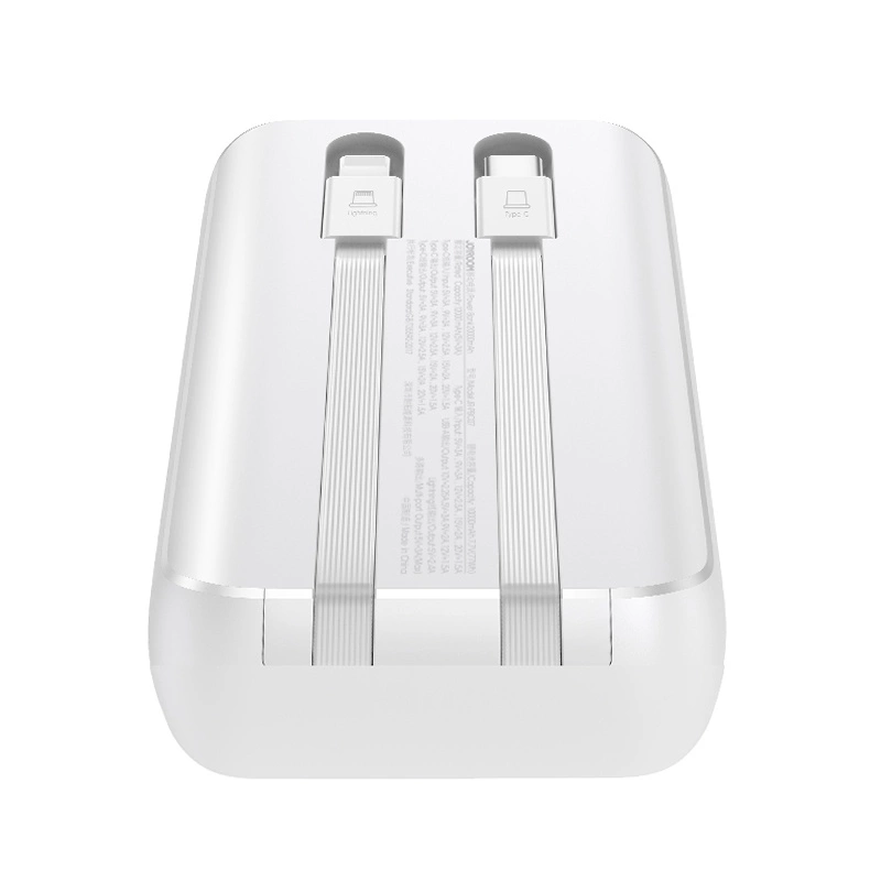 Mini power bank with built-in cables Joyroom JR-PBC06 30W 10000mAh - whiteeng