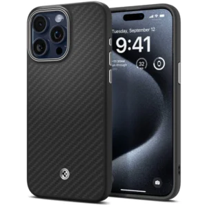 Spigen Enzo Aramid Mag Case with MagSafe for iPhone 15 Pro - Matte Blackeng