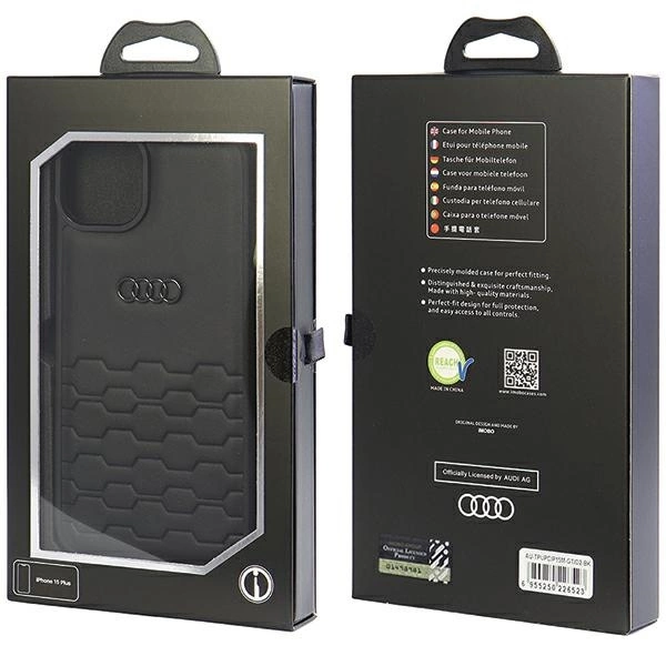 Audi GT Synthetic Leather case for iPhone 15 Plus - blackeng